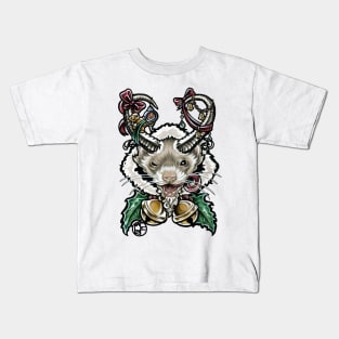 Krampus Ferret - Black Outlined Version Kids T-Shirt